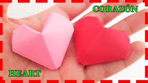 COMO HACER UN CORAZÓN DE PAPEL ORIGAMI 3D Papiroflexia FÁCIL YouTube