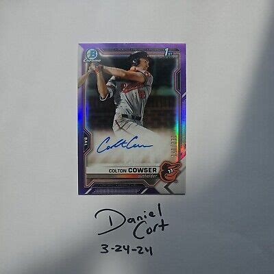 COLTON COWSER 2021 Bowman Draft Chrome 1st AUTO RC Purple Refractor