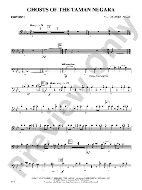 Ghosts Of The Taman Negara 1st Trombone 1st Trombone Part Digital