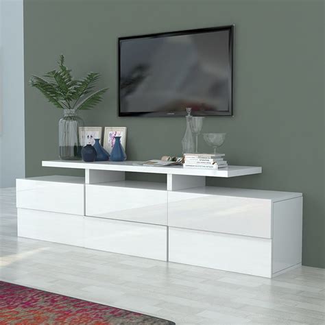 Meuble Tv Blanc Laqu Design Novela Meuble Tv Design Mobilier De