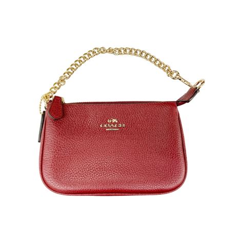 【やや傷や汚れあり】〇〇 Coach コーチ ノリータ リストレット15 ロゴ アクセサリー ポーチ ミニハンドバッグ 53193 レッド やや傷や汚れありの落札情報詳細 ヤフオク落札価格