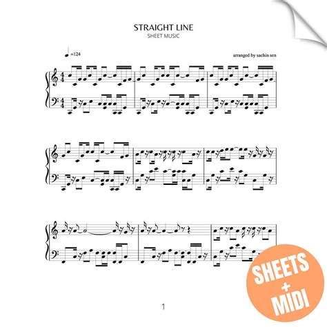 Straight Line Sheet Music Midi Sachin Sen