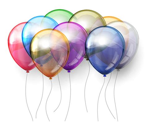 Group Colored Helium Fly Balloons Isolated On White Background Vector