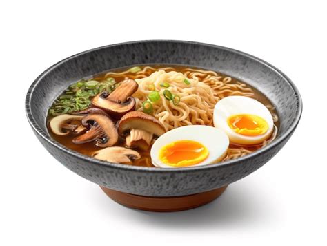 Premium Photo Ramen Soup With Noodles Leek Shiitake Mushroom And Soft