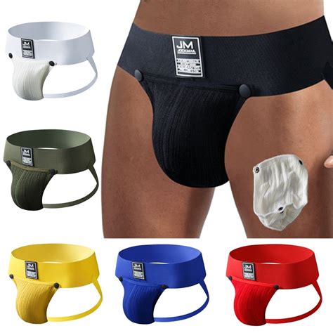 Jockmail Mens Briefs Athletic Supporter Underwear Bikini Swim Trunks Swimsuit For Men Pack Fly