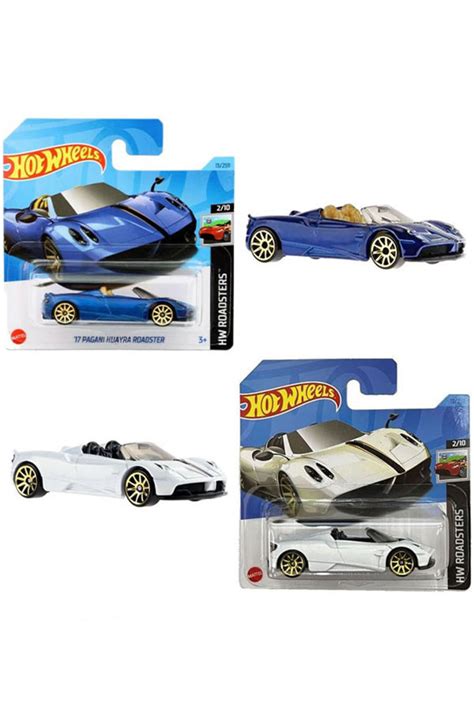 Hot Wheels 17 Pagani Huayra Roadster Beyaz And Lacivert 2 Araç Set 1