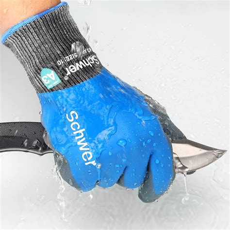 Schwer Waterproof Work Gloves ANSI A3 Cut Resistant Gloves With