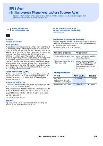 Bpls Agar Brilliant Green Phenol Red Lactose Sucrose Agar Mibius