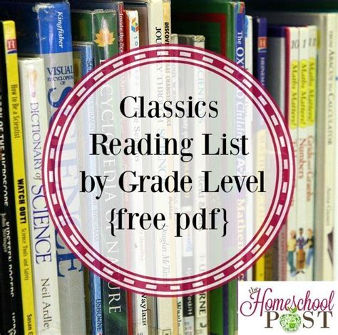 Free Printable Classics Reading List By Grade Level Homeschool Books