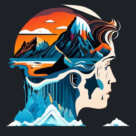 Premium Vector | Innovative vector graphic human head and icy elements ...