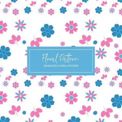 Premium Vector A Floral Pattern With Pink And Blue Flowers