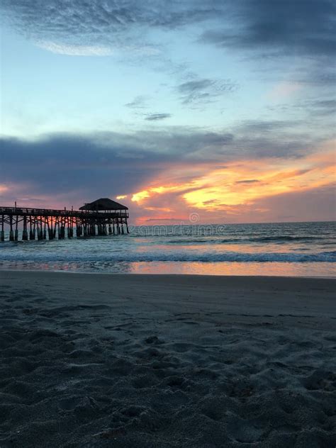 The Sunrise On Cocoa Beach Pier Stock Photo Image Of Pier Boardwalk