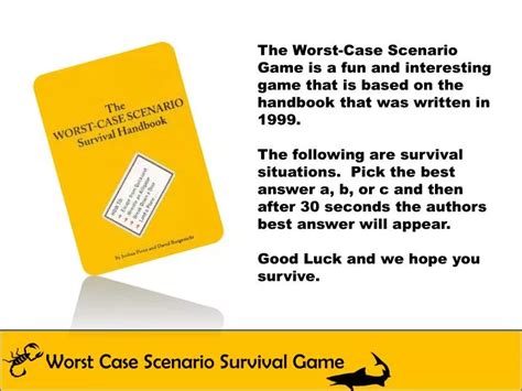 Ppt Worst Case Scenario Survival Game Powerpoint Presentation Free