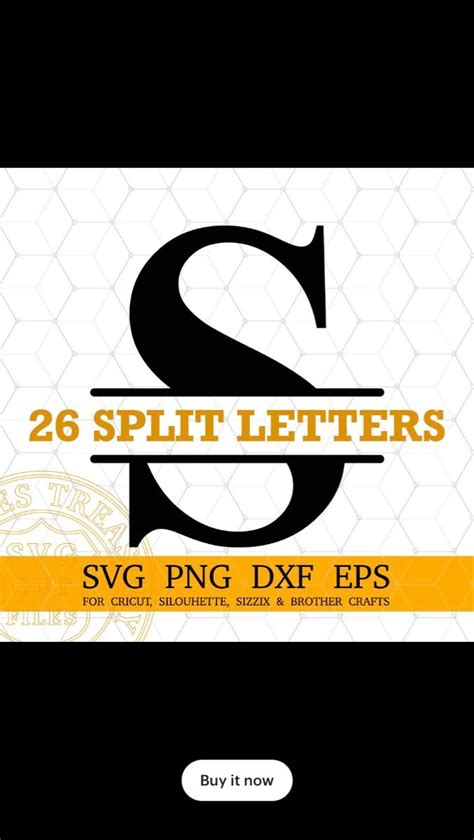 Split Monogram Font Letters SVG for Unique Monogramming Projects