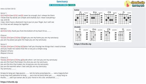 Chord: Sanctuary - tab, song lyric, sheet, guitar, ukulele | chords.vip