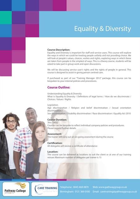 Equality And Diversity Training Course Pdf Free Download