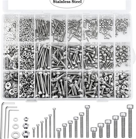 Kit Di 1080 Pezzi Esagono Incassato Bulloni Set Viti E Dadi M2 M3 M4