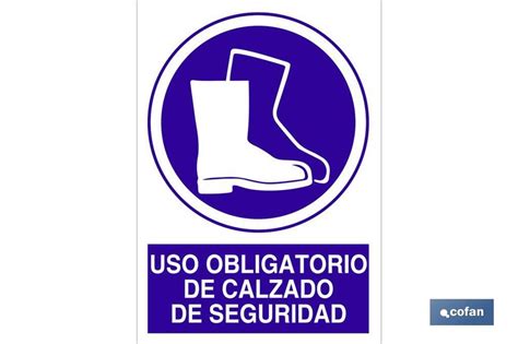 Uso Obligatorio De Calzado De Seguridad Se Al Adhesivo Cofan Se Ales