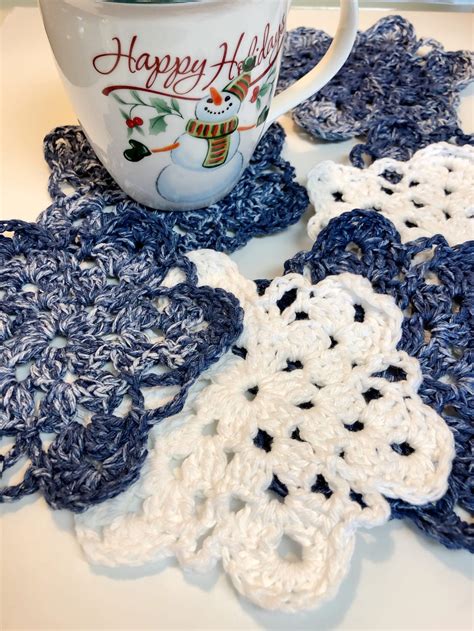 Crochet Simple Snowflake Coaster Pattern Princess