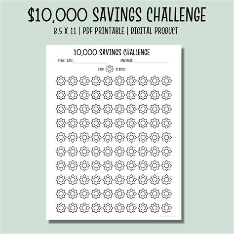 Money Saving Challenge K Printable Savings Tracker Etsy Espa A