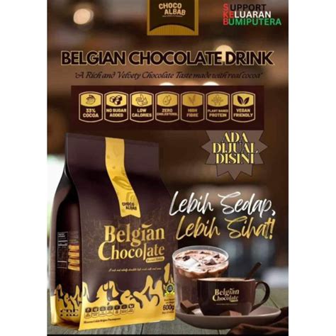 READY STOCK BELGIAN CHOCOLATE DRINK CHOCO ALBAB HIGH FIBRE LOW