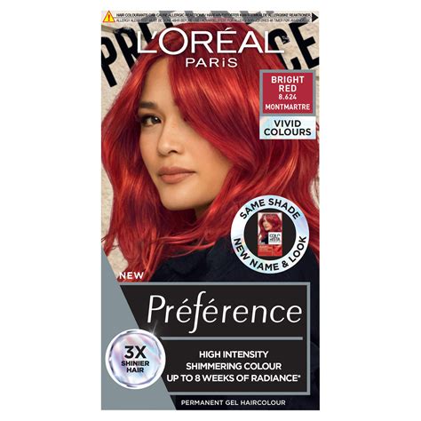 loreal paris preference colorista bright red permanent gel hair dye european version