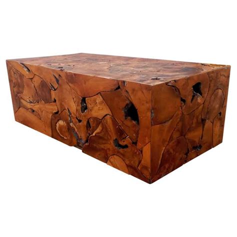 Vintage Square Burl Wood Coffee Table At 1stdibs