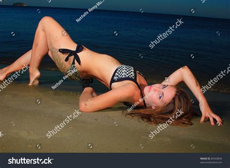 Sexy Bikini Model Posing On Beach Stock Photo Shutterstock