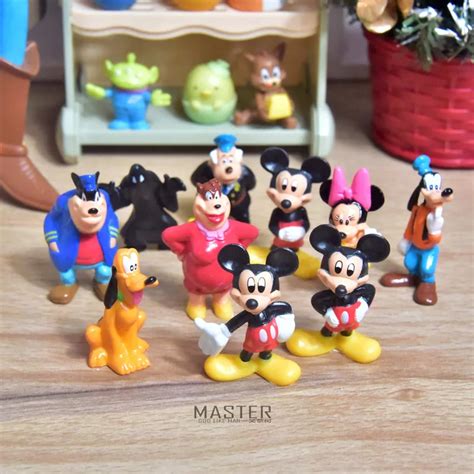 10 Sztuk 3 4 5CM Disney Mickey Minnie Lalki Z Kresk Wek Mini Model