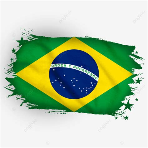 Bandeira Do Brasil Brilhando Pincel Aquarela Png Bandeira Copa