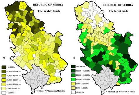 Plodno zemljište i pošumljeno zemljište u Srbiji r serbia