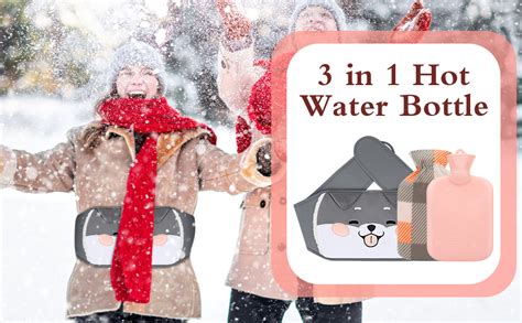 Zimuty Wearable Hot Water Bottle Belt Hot Water Bottle With Cover Rubber Hot Water Bag With