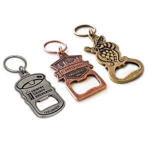 die cast custom metal bottle opener keychains