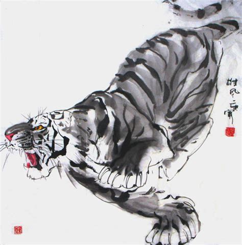 Chinese Tiger Painting 4695005, 66cm x 66cm(26〃 x 26〃)