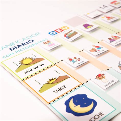 Calendario visual para niños con pictogramas autismo en español