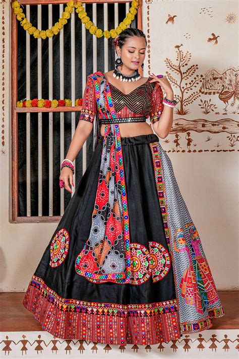 Black Panihari Navratri Lehenga Choli Garba Special Ghagra Choli