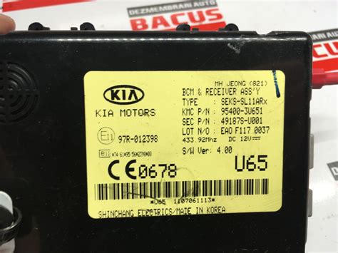 Modul BCM Kia Sportage cod 95400 3u651 Dezmembrări auto Bacus