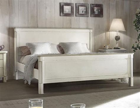 Mobili G Letto Matrimoniale Shabby Chic Bianco Legno Massello