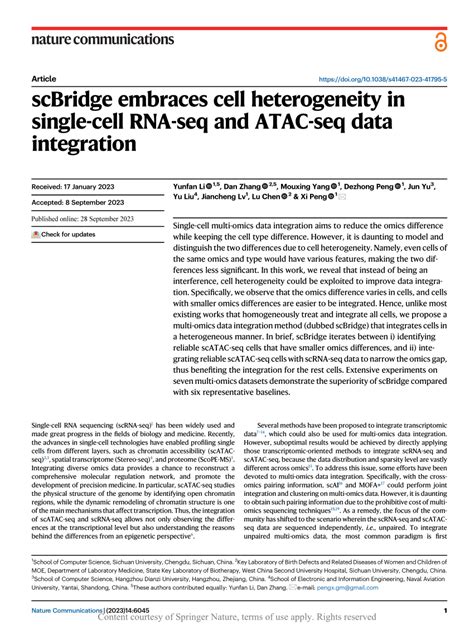 Pdf Scbridge Embraces Cell Heterogeneity In Single Cell Rna Seq And