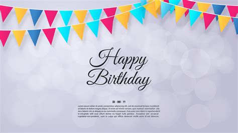 Flag Banner Happy Birthday Background 1072401 Vector Art At Vecteezy