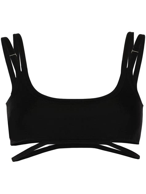 Dion Lee Cutout Detail Cropped Bralette Black Farfetch