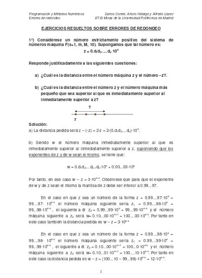 EJERCICIOS RESUELTOS SOBRE ERRORES DE REDONDEO