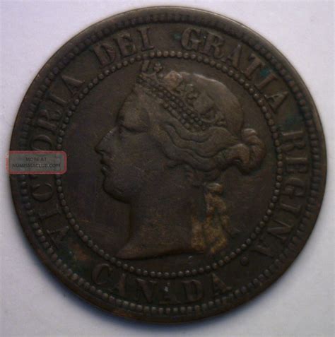 1876 H Canadian Copper Large Cent Coin Canada One Cent F 14