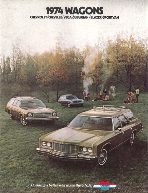 1974 Chevrolet Wagons Sales Brochure Chevelle Vega Suburban Blazer