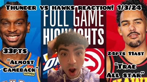 Hawks Upset Thunder Oklahoma City Thunder Vs Atlanta Hawks Full Game