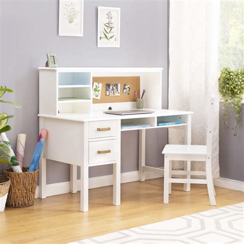 Guidecraft Taiga Desk Hutch And Chair White Students Study