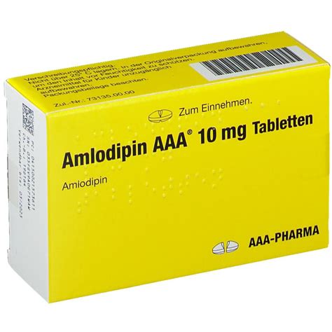 Amlodipin AAA 10 Mg 50 St Mit Dem E Rezept Kaufen Shop Apotheke