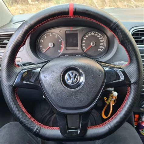 Anti Slip Braid Car Cobertura De Volante Couro Artificial Volkswagen