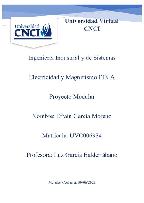 Electricidad Y Magnetismo Fin A Proyecto Modular Universidad Virtual