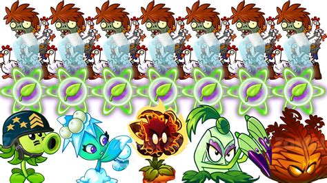 Pvz 2 Plants With 5 Plant Food Vs Frozen Chicken Wrangler Zombie Who